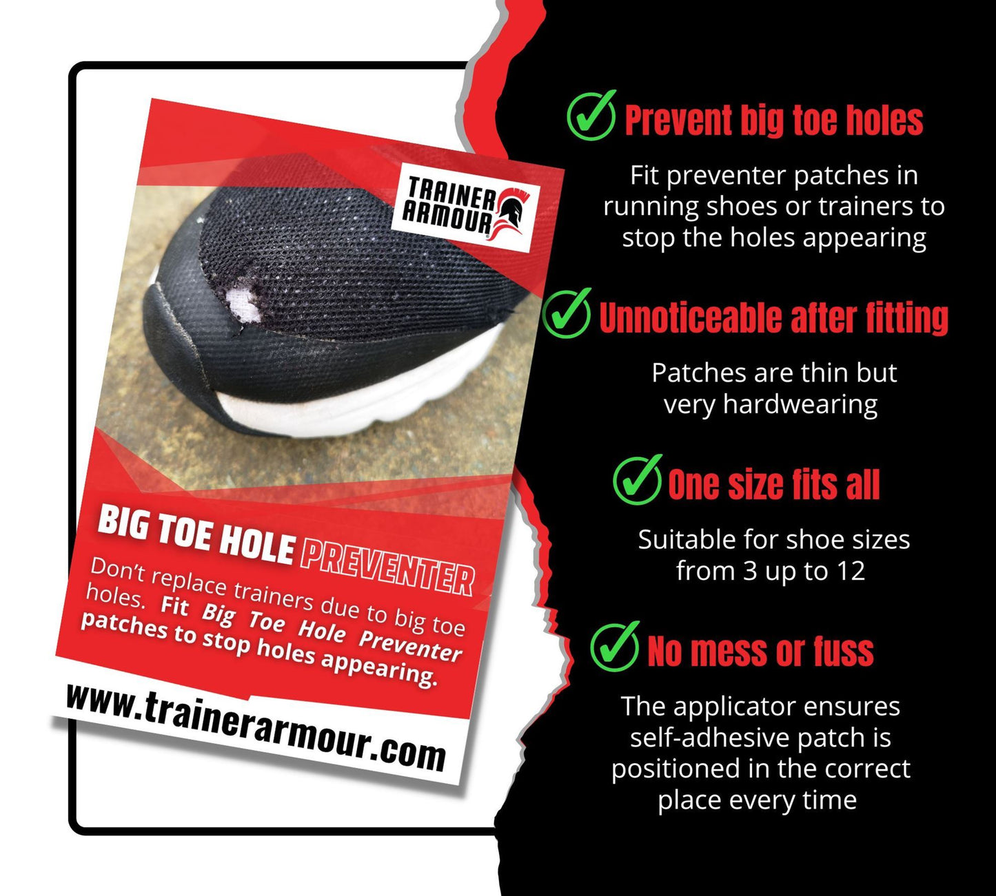Trainer Armour - Big Toe Hole Preventer