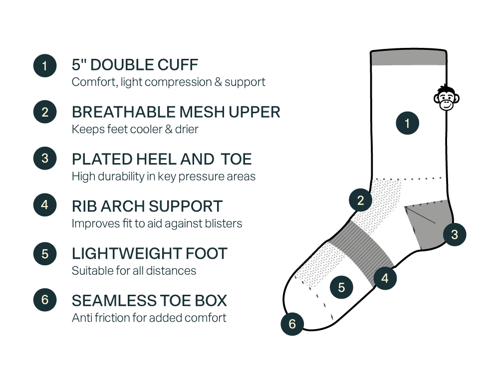 Monkey Sox Classic Track Sport Socks