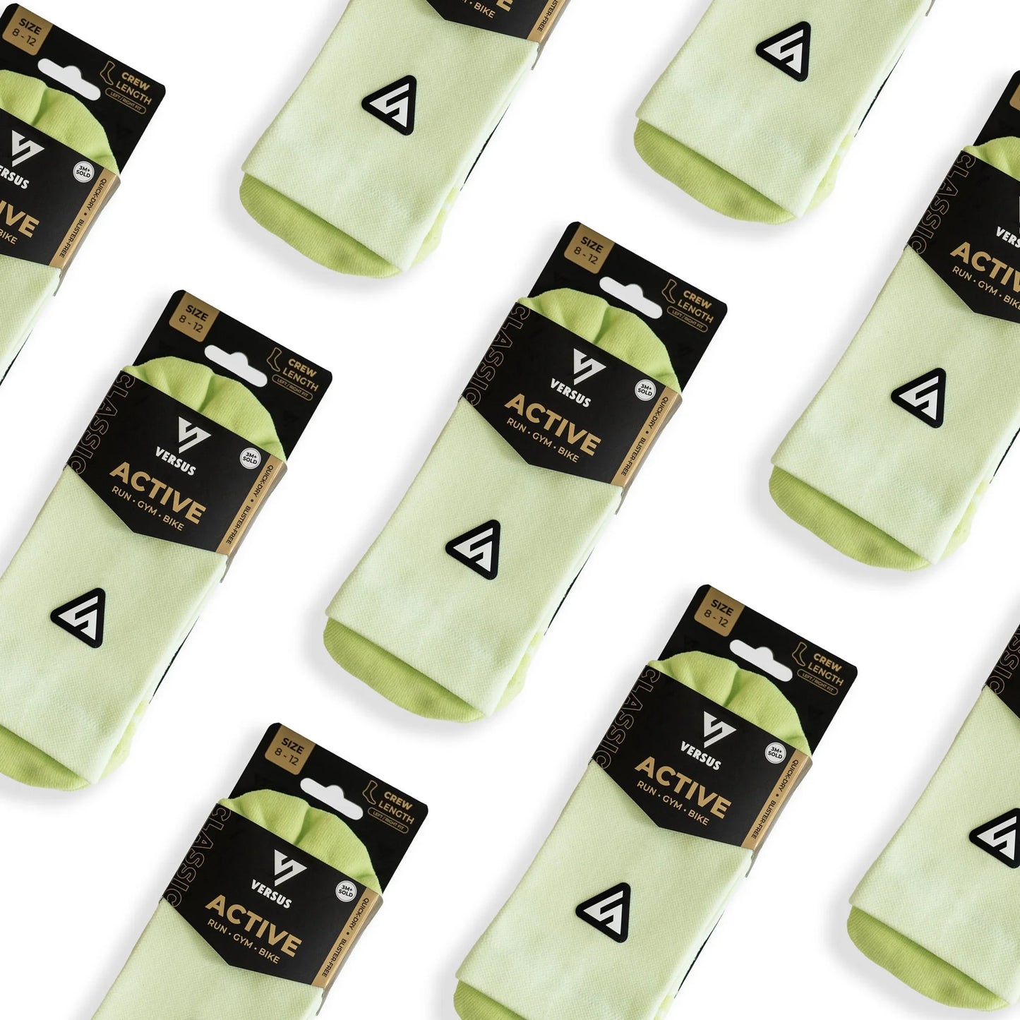 Versus Classic Lime Active Crew Socks