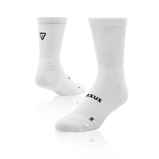 Versus White Quarter Running Socks